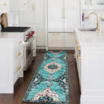 Taleta Durham Türkiz Virágos Beltéri Szőnyeg 80x300cm