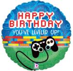  Szülinapi fólia lufi 18" 45cm Happy Birthday, kontroller, Gamer (LUFI319543)