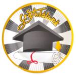  Papírtányér 23cm 6db Gratulálunk, ballagásra (LUFI501716)