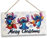  Nyomtatott fa tábla - Stitch Merry Christmas 24, 3x13cm