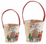 Decorer Set 2 gentute Craciun textil multicolor 16x34 cm, 12x26.5 cm (A56.41.40)