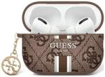 Guess GUA2P4RPSW husă pentru AirPods 1/2 maro cu dungi imprimate 4G Charm