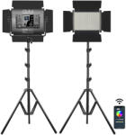GVM Kit 2 Panouri Bi Color GVM 880RS, 752 LED, trepiezi 200 cm inclusi, geanta transport si accesorii