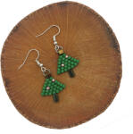 Carings Cercei Handmade, Model Mini Christmas Tree - Accesoriu de Craciun Confectionat de Mana (CHMCRT)