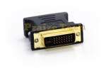 Compatibil Adaptor DVI-I 24+5 PIN Tata - VGA HD15 Mama, Model Negru - pentru Monitor, Proiector, Sisteme Video DVI-I (NDVI245)