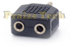 Compatibil Adaptor Jack-2x Jack 3.5mm, Model Negru, Splitter pentru Sisteme Audio (AJ2J35)