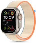 Apple Watch 6/7/8/9/10/SE (40 / 41 / 42 mm) okosóra szíj - Tech- Protect Nylon - krémszínű szövet szíj - graffistore
