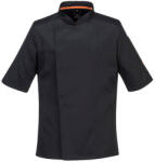 Portwest C746 Stretch Mesh Air Pro rövid ujjú séfkabát Fekete - XL (PW-C746BKRXL) - megatool