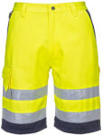 Portwest L043 Hi-Vis könnyű poli-pamut rövidnadrág Sárga/Navy - S (PW-L043YNRS) - megatool