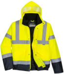 Portwest S266 Hi-Vis kéttónusú bomber kabát Sárga/Navy - XXL (PW-S266YNRXXL) - megatool