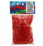 Rainbow Loom Elastice originale Rainbow Loom transparente cu 600 bucăţi, roşu de la 6 ani (RL7850)