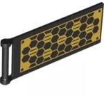LEGO® 30292pb067c11 - LEGO fekete csempe 7 x 3 méretű fogantyúval, arany hatszögletű mintával (30292pb067c11)