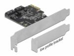 Delock 2 portos SATA PCI Express x1 Kártya - alacsony profilú formatényező (90431)