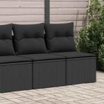 vidaXL 2 részes fekete polyrattan akácfa kerti ülőgarnitúra párnával (3325241)