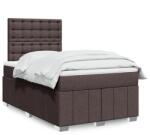 vidaXL sötétbarna szövet rugós ágy matraccal 120 x 190 cm (3291624)