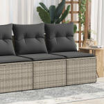 vidaXL 2 részes világosszürke polyrattan akácfa ülőgarnitúra párnákkal (3325248)