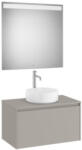 Roca Ona 1 fiókos mosdószekrény 79, 4x45, 7x44, 3 cm és tükör LED világítással, homokszürke A851712510 (A851712510)