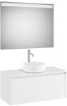 Roca Ona 1 fiókos mosdószekrény 99, 4x45, 7x44, 3 cm és tükör LED világítással, matt fehér A851714509 (A851714509)