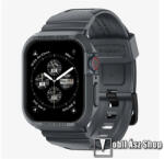 Spigen RUGGED ARMOR PRO okosóra szíj és védő keret - állítható szilikon szíj + szilikon keret - SÖTÉTSZÜRKE - APPLE Watch Series 4 / 5 / 6 / SE / SE2 44mm / Series 7 / 8 / 9 45mm - ACS07387 (ACS07387)