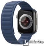 DUX DUCIS BL okosóra loop szilikon szíj - SÖTÉTKÉK - mágneses, szövettel bevont, vékkony - APPLE Watch Series 1/2/3 38mm / 4/5/6/SE 40mm / 7/8/9 41mm