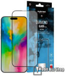 MyScreen DIAMOND GLASS EDGE előlap védő karcálló edzett üveg - FEKETE - 9H, 0.33 mm, A teljes felületén tapad, a teljes képernyőt védi - APPLE iPhone 16 Plus (MD9230TG DEFG BLACK)
