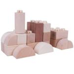 Bigjigs Toys Bigjigs Baby Fa összekötő kockák - 100 darabos Natur készlet