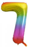  7-es Szám Óriás Fólia Lufi Szivárvány 105cm