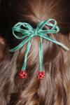 Konges Sløjd hajgumi CHERRY BOW HAIR CLIPS 2 db KS101850 - zöld Univerzális méret