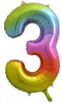  3-as Szám Óriás Fólia Lufi Szivárvány 105cm