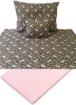  Akciós 150x220 cm rózsaszín pamutvászon lepedő + unikornis mintás pamut 140x200 cm ágynemű huzat szett együtt