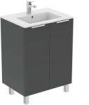 Ideal standart МЕБЕЛ ЗА БАНЯ С УМИВАЛНИК И 2 ВРАТИЧКИ 60см mdf СИВ ГЛАНЦ (r0258ti e066801)