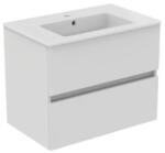 Ideal standart МЕБЕЛ ЗА БАНЯ С УМИВАЛНИК И 2 ЧЕКМЕДЖЕТА 70см КОНЗОЛЕН mdf БЯЛ ГЛАНЦ (r0261wg e053501)