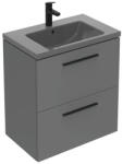Ideal standart МЕБЕЛ ЗА БАНЯ С УМИВАЛНИК 2 ЧЕКМЕДЖЕТА К-КТ ДРЪЖКИ 60см mdf СИВ МАТ (t5270ng t460558 t5326xg)