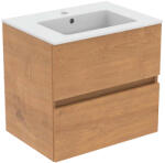 Ideal standart МЕБЕЛ ЗА БАНЯ С УМИВАЛНИК И 2 ЧЕКМЕДЖЕТА 60см КОНЗОЛЕН mdf ЦВ. ЕСТ. ДЪБ (r0259y8 e066801)