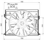 NRF Ventilator, radiator MERCEDES CLS (C219) (2004 - 2011) NRF 47444