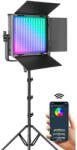 GVM Panou RGB GVM 50RS, 384 LED, trepied 200 cm inclus, accesorii alimentare