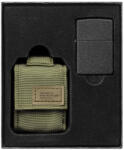 Zippo Set cadou brichetă Zippo Black Crackle 236 + husă nailon cu velcro verde 49400 (49400) Bricheta