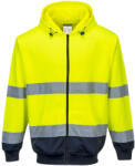 Portwest B317 Kéttónusú zippzáras kapucnis pulóver Sárga/Navy - L (PW-B317YNRL) - megatool