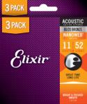 Elixir Nanoweb 80/20 Bronze Custom Light 3-Pack