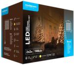 Modee Karácsonyi LED Fényfüzér Háló - Adapteres, C3003, 144LED/2m/2m, Meleg