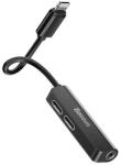 Baseus L52 Lightning Audio Adapter 3, 5 mm-es Mini Jack Csatlakozóhoz és 2x Lightninghez, Fekete (C
