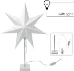 Inlea4Fun LED karácsonyi dísz papír csillag állvánnyal 45 x 45 x 67 cm - fehér (AIP9218)