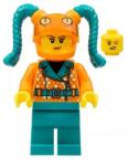 LEGO® cty1456 - LEGO Stuntz sofőr minifigura nő narancssárga dzsekiben, bojtos bukósisakban (cty1456)