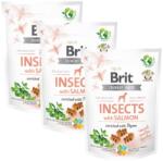 Brit Care Dog Functional Snack Insect 3x200 g rovarokkal és lazaccal csemegézik