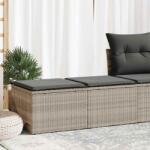 vidaXL 2 részes világosszürke polyrattan akácfa ülőgarnitúra párnákkal (3328665)