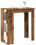 vidaXL antik fa színű szerelt fa bárasztal polccal 102x50x103, 5 cm (856760)