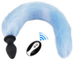 Kinky Puppy Plug Tail Vibe - kék fuxi farok vibrátor 6, 5 cm x 40 cm