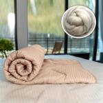 Ralex Pilota matlasata lana iarna cu fata damasc bumbac 100% linear 160x210 cm, Bej Cappuccino
