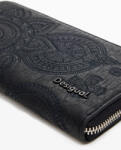 Desigual hosszú pénztárca cipzáras hímzett fekete