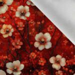 Takoy Téli softshell anyag piros fantasy virágok